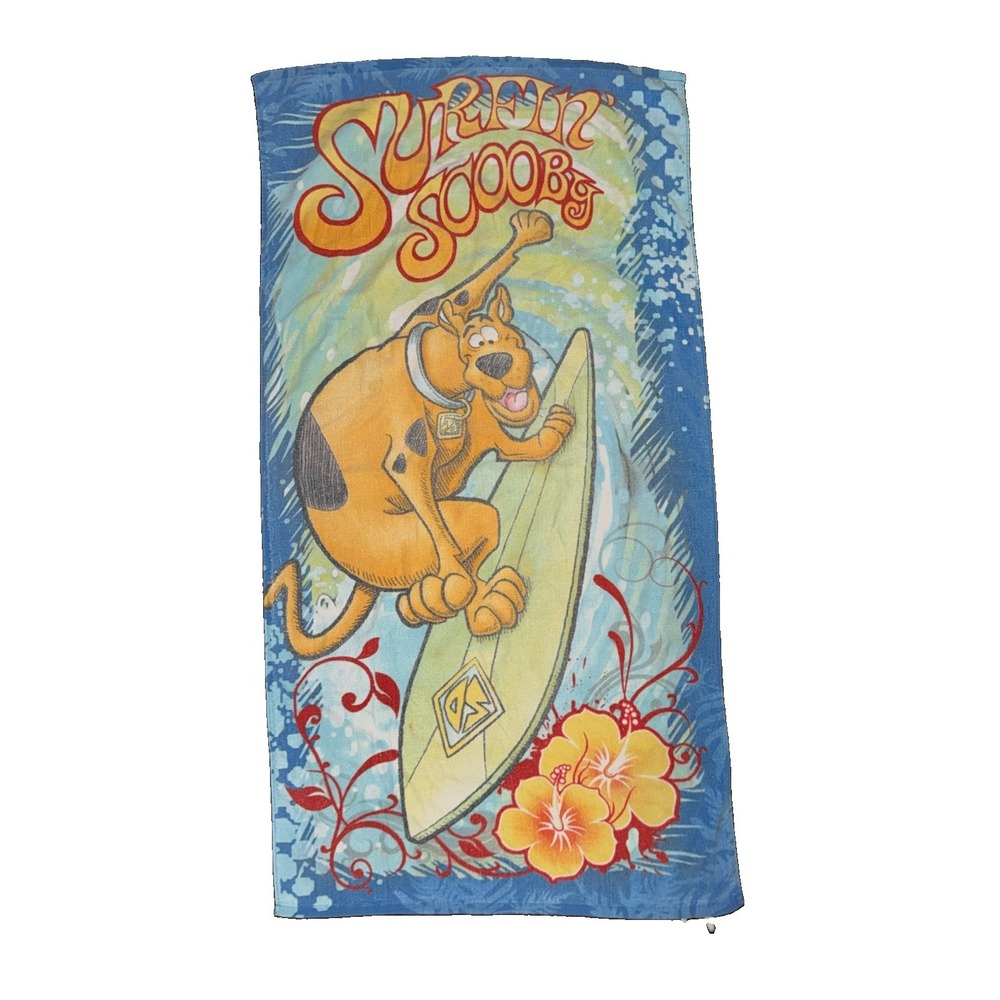 Scooby Doo Surfin' Scooby Beach Towel 28"x 55" 2010 Hanna Barbera Swimming